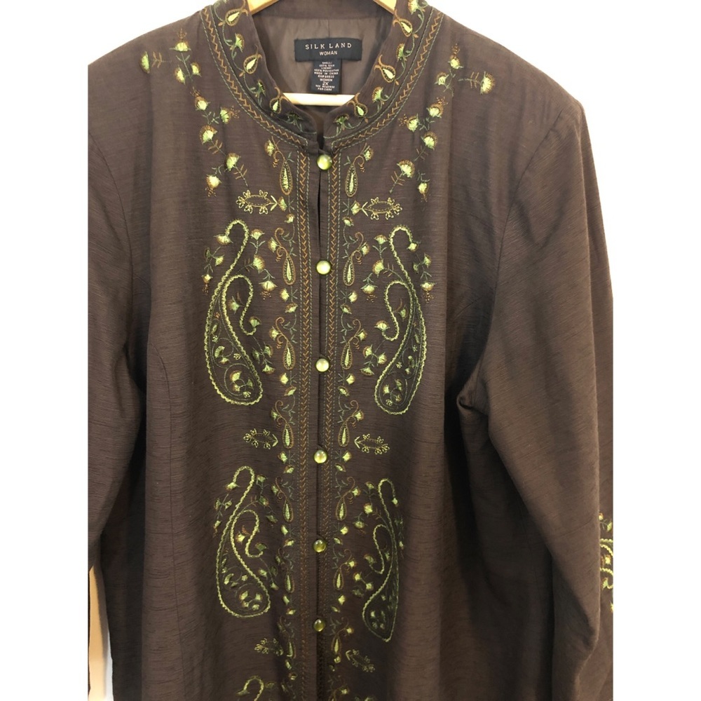 SilkLand Woman earth toned Silk Embroidered tunic